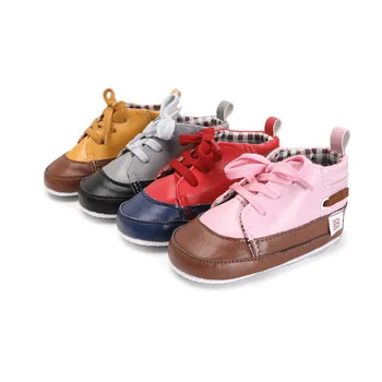 

New PU Leather Classic Sports Sneakers Newborn Baby Boys Girls First Walkers Shoes Infant Toddler Soft Sole Anti-slip Baby Shoes