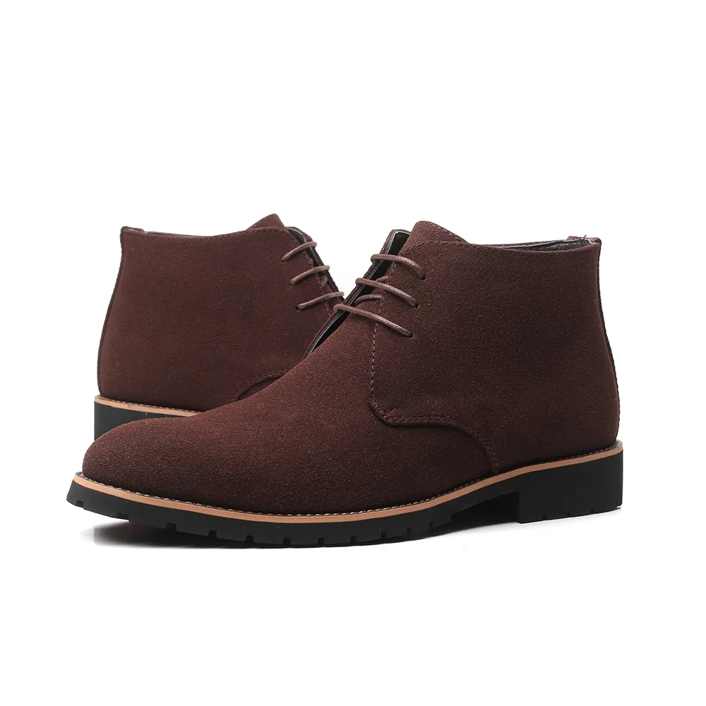 Men's Ankle Chelsea Boots - Cow Suede Leather. Slip-On Style - true deals club
