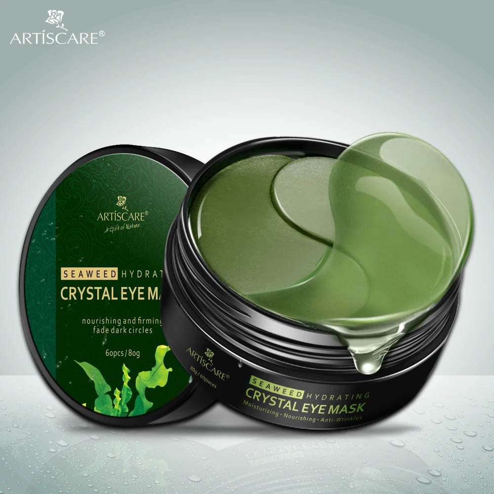 ARTISCARE-mascarilla Ojo de cristal de algas marinas, eliminador hidratante de ojeras, parches de ojos, elimina arrugas, humectante reafirmante, cuidado de la piel de los ojos