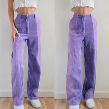 New Elastic High Waist Corduroy Pants Capri Loose Patchwork Long Trousers Ladies Autumn Fashion Vintage Sweatpants