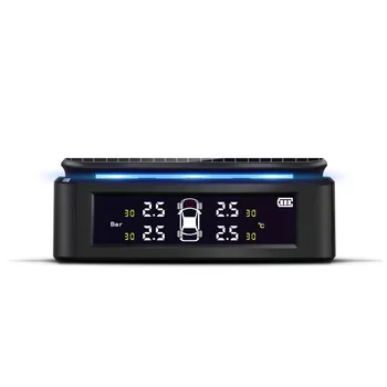 

TPMS Tire Pressure Monitor Solar Powered Universal Real-time Display High Wireless 4 External Sensor Tire Gauge