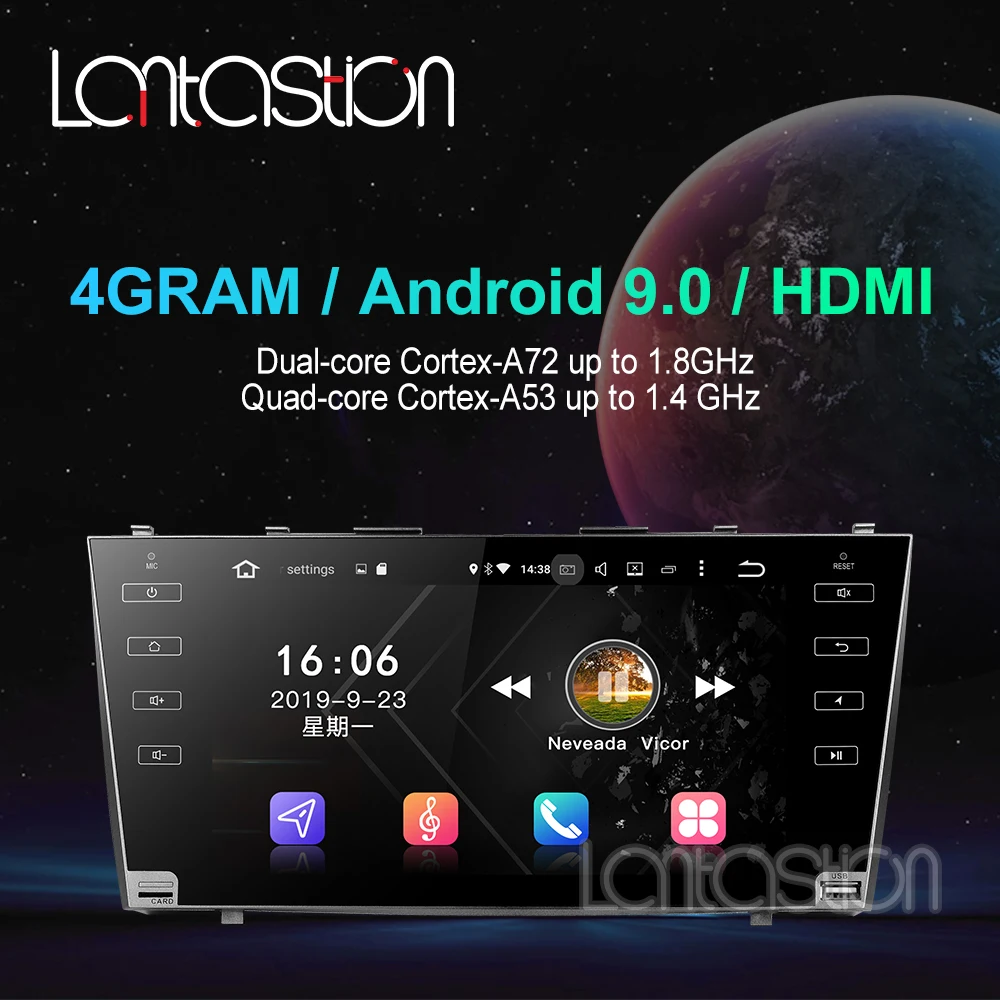4G RAM IPS Android 9.0 DSP car gps navigation dvd for Toyota camry 2008 2009 2010 2011 player stereo radio |