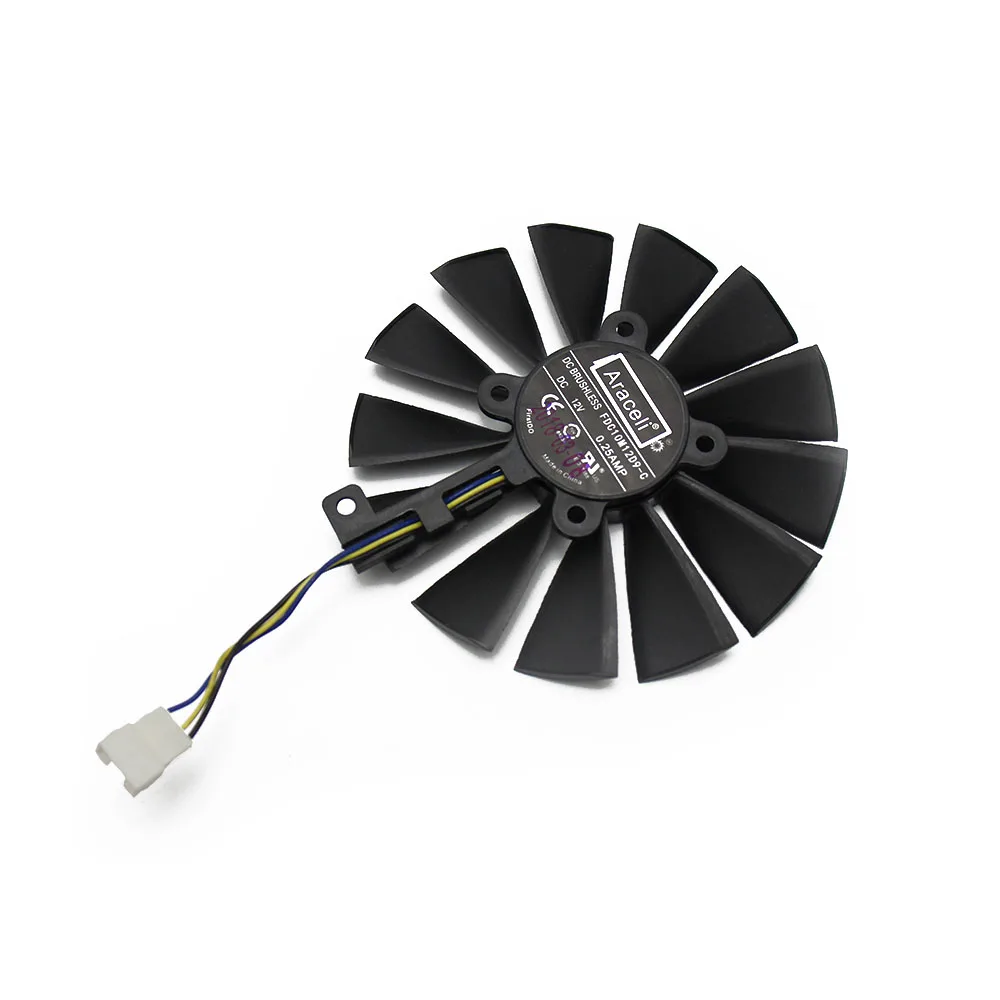 1PCS FDC10M12D9-C DC12V 0.25AMP графика/вентилятор для охлаждения видеокарты вентилятор T129215SM для ASUS STRIX RX570 4G игровая видеокарта вентилятор охлаждения - Цвет лезвия: 1PCS