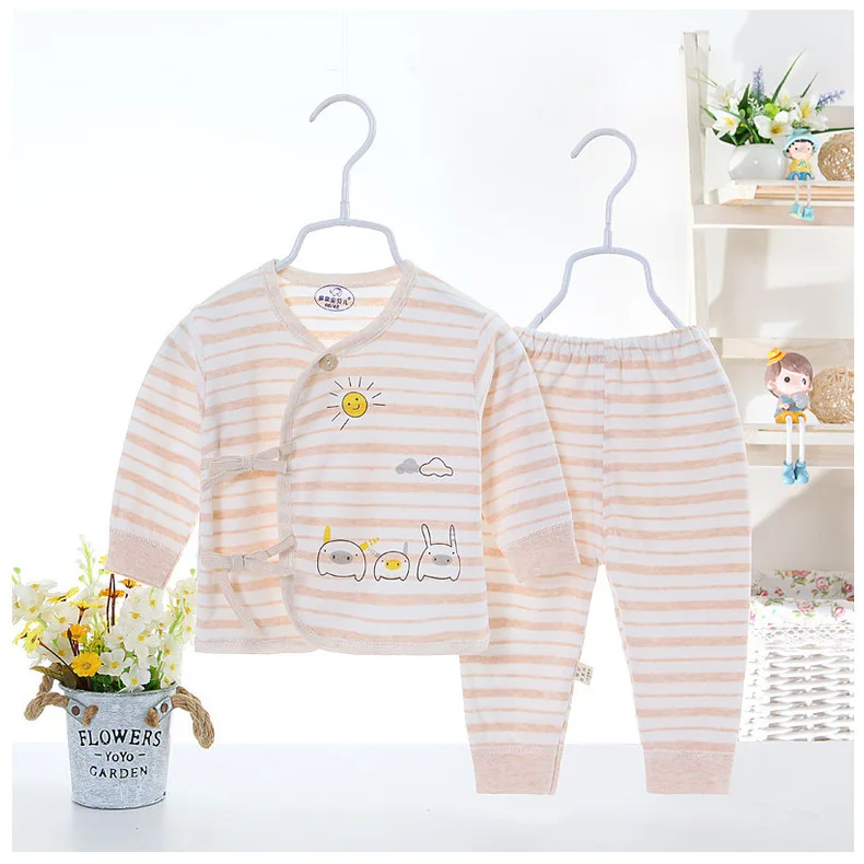 Дизайн, пижамный комплект, осенняя Базовая рубашка, футболка, теплая детская одежда с рисунком, милый дизайн в полоску для мальчиков и девочек