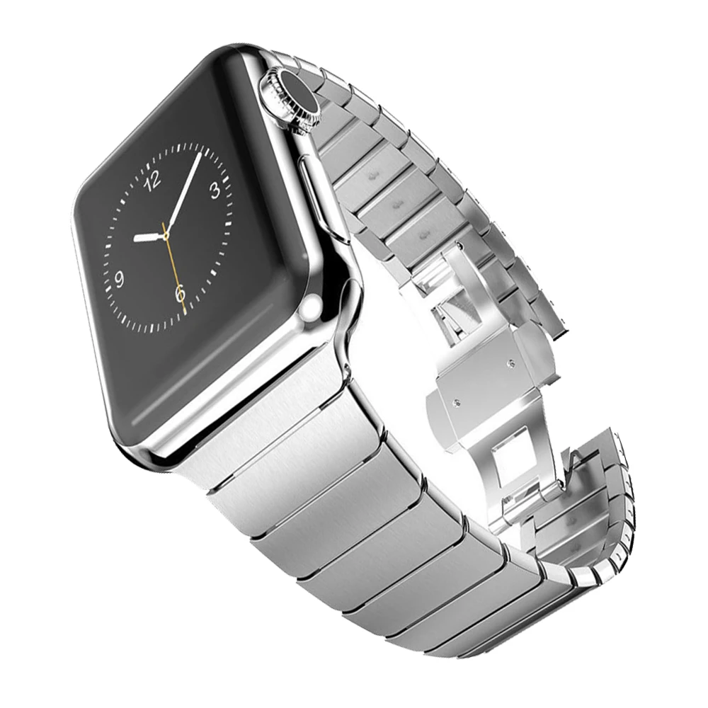 Ремешок из нержавеющей стали для Apple Watch Band металлический браслет с пряжкой