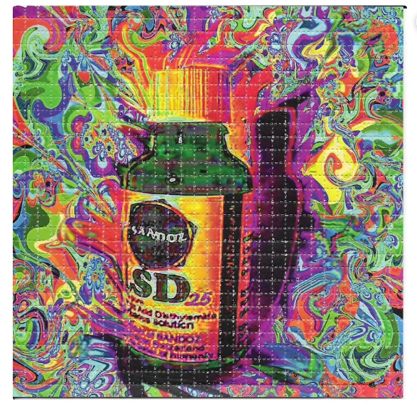 Флакон психоделический LSD без кислоты Художественная печать Триппи