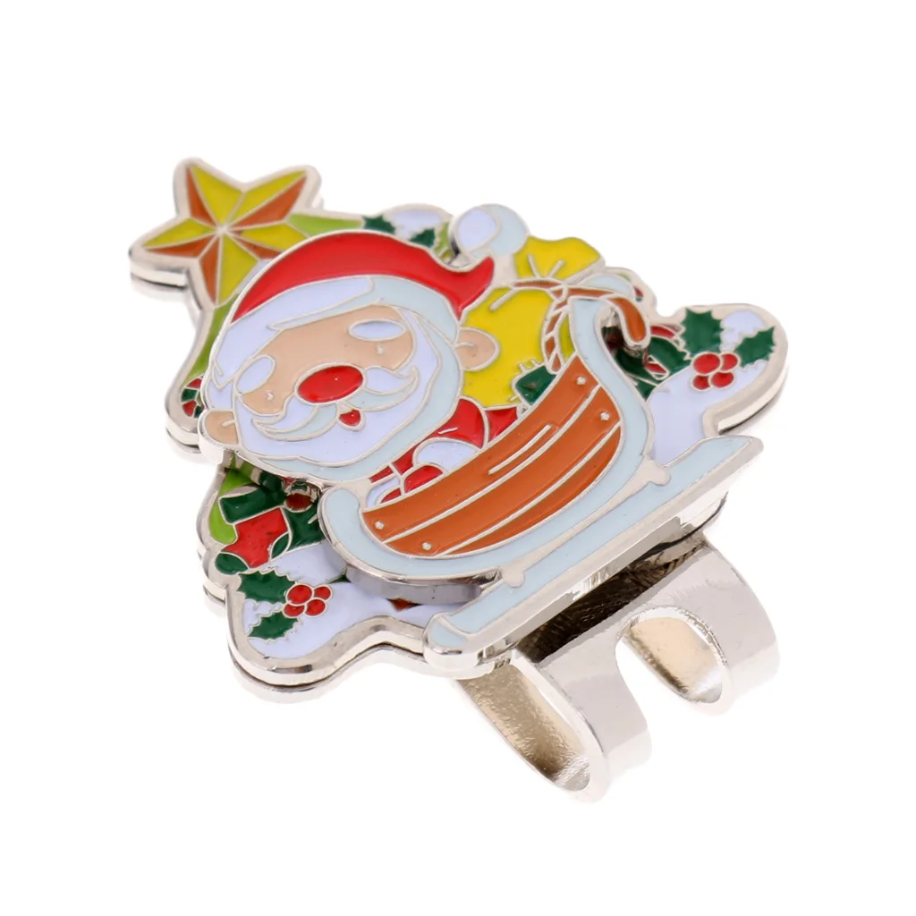 20 Pieces Santa Claus Cap Visor Clip Magnetic Hat Clip Golf Ball Marker Gift