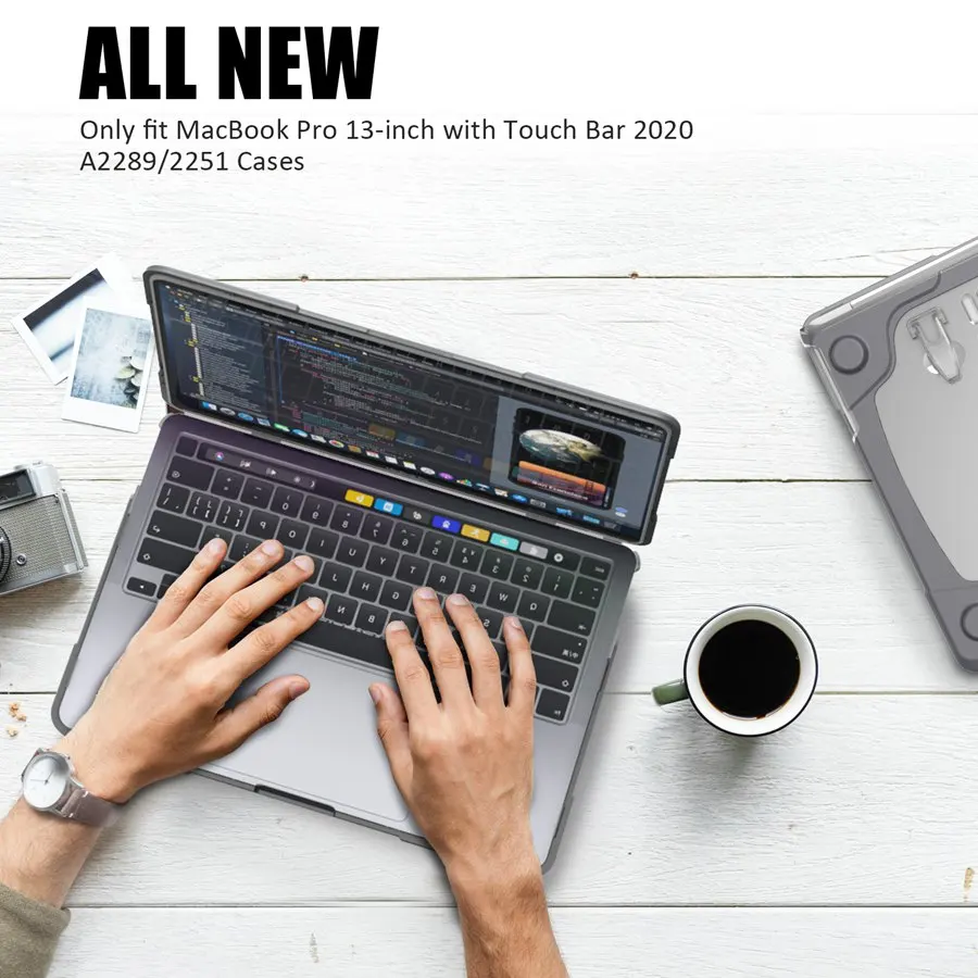 Duros Macios Matte Resistentes do Toque da Camada Dupla com Amortecedor de Tpu para o Case do ar 13 Polegada de Macbook Modelos: A1466 A1369 20102023 Cases - Imagem 2