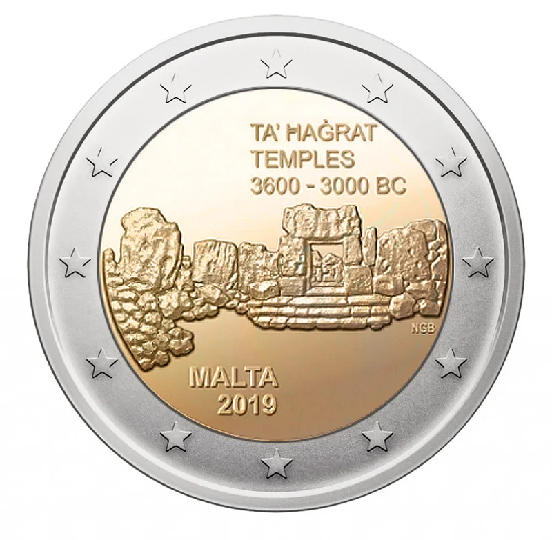 

Malta 2019 Tahagrat Temple 2 Euro Real Original Coins True Euro Collection Commemorative Coin Unc