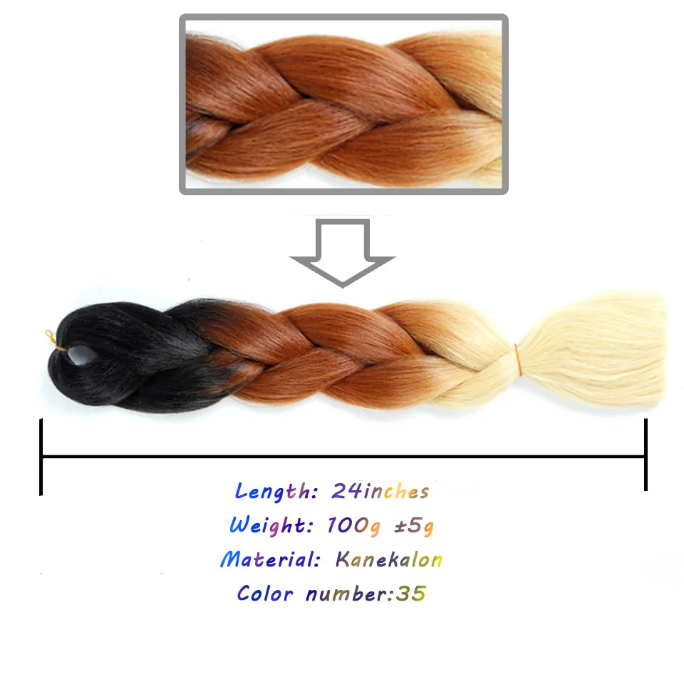 LVHAN Высокая термостойкая африканская большая коса плетеные регги дреды градиент цвета синтетические плетеные волосы - Цвет: #1