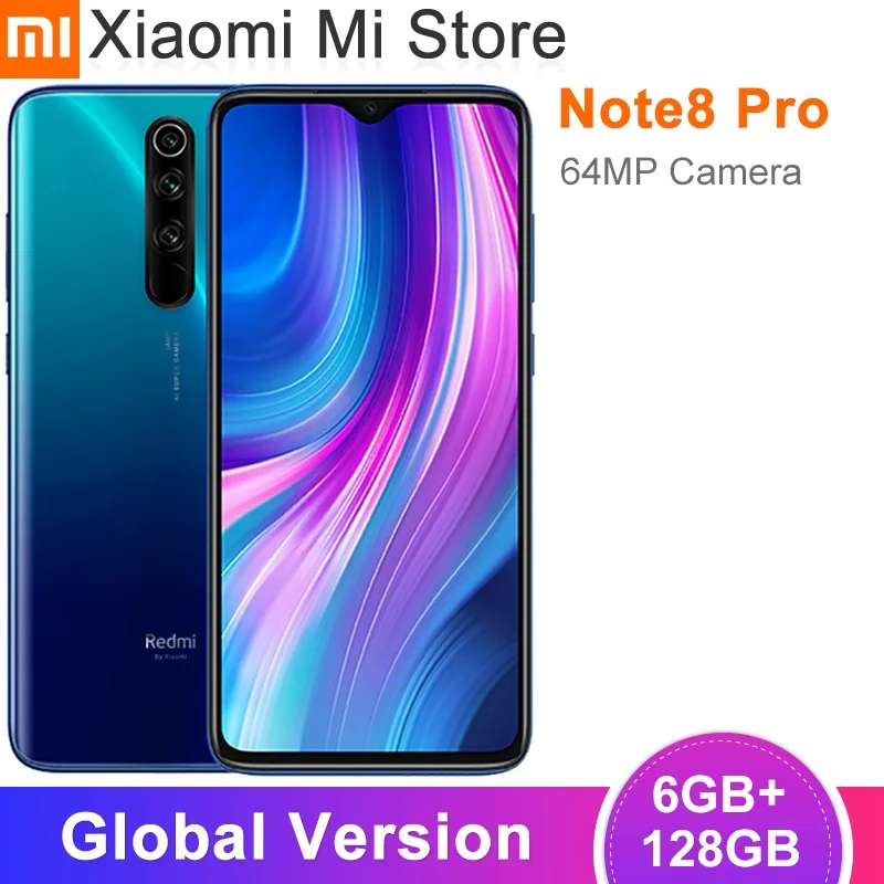Глобальная версия смартфона Xiaomi Redmi Note 8 Pro 6 ГБ 128 64 мп камера Helio G90T Восьмиядерный 53