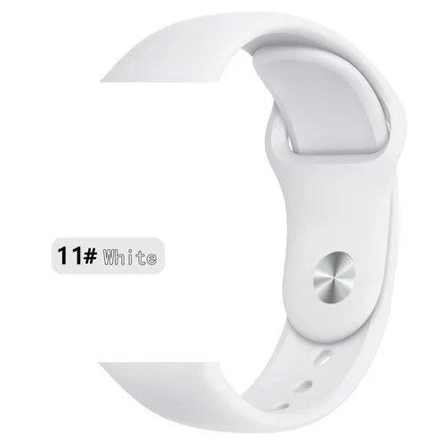 white 11 Силиконовый ремешок для apple watch band apple watch 5 4 3 band 44 мм/40 мм iwatch band 5 42 мм 38 мм correa браслет аксессуары для часов - Цвет ремешка: white 11