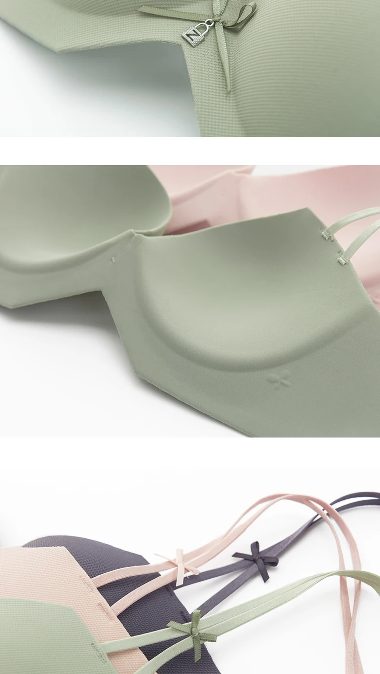 Roseheart новые женские модные однотонные зеленые фиолетовые сексуальные нижнее белье ремни с бантом хлопковые трусики беспроводные комплекты бюстгальтеров цельные бюстгальтеры