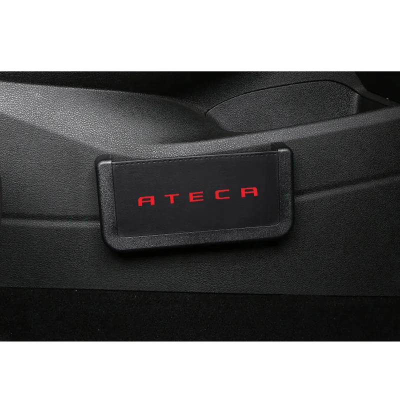 Коробка-органайзер в автомобиль для сиденья Ateca карты для мобильного телефона Коллекционная клейкая коробка из искусственной кожи автомобильный ящик для хранения самоклеющийся автомобиль-Стайлинг