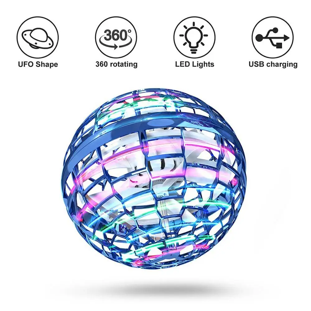 YUSOUWEY Juguete Volador Que Reproduce Magia con tecnología Flynova Flying Orb Ball Flynova Pro Hand Spinner Drones Ball Boomerang Fly Spinners Soring Fly Orb Nova Blue Hover UFO Drone Space