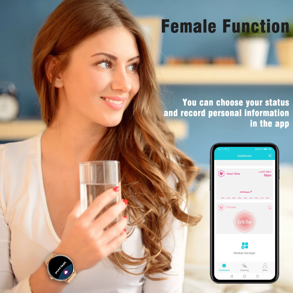 IOWODO X2 Smart Watch Women Fitness Tracker Call
