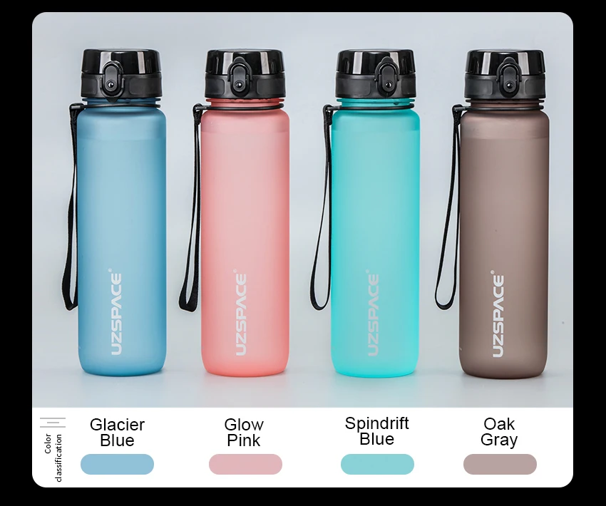 New 500/800/1000ml Sports Water Bottle BPA Free Portable Leak-proof Shaker bottle Plastic Drinkware Tour Gym Free Shipping items