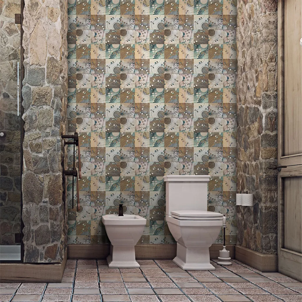 

Mosaic Tile Sticker Waterproof Bathroom Kitchen Wall Stickers Self Adhesive Mosaic Marble Morroco Backsplash Tiles Brick Decor