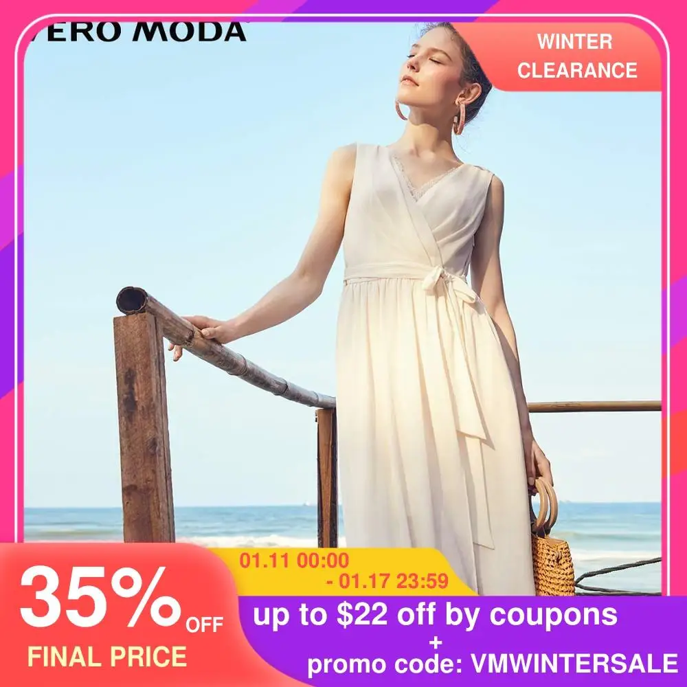 платье летнее женское Женское кружевное без рукавов Vero Moda вечернее с v образным