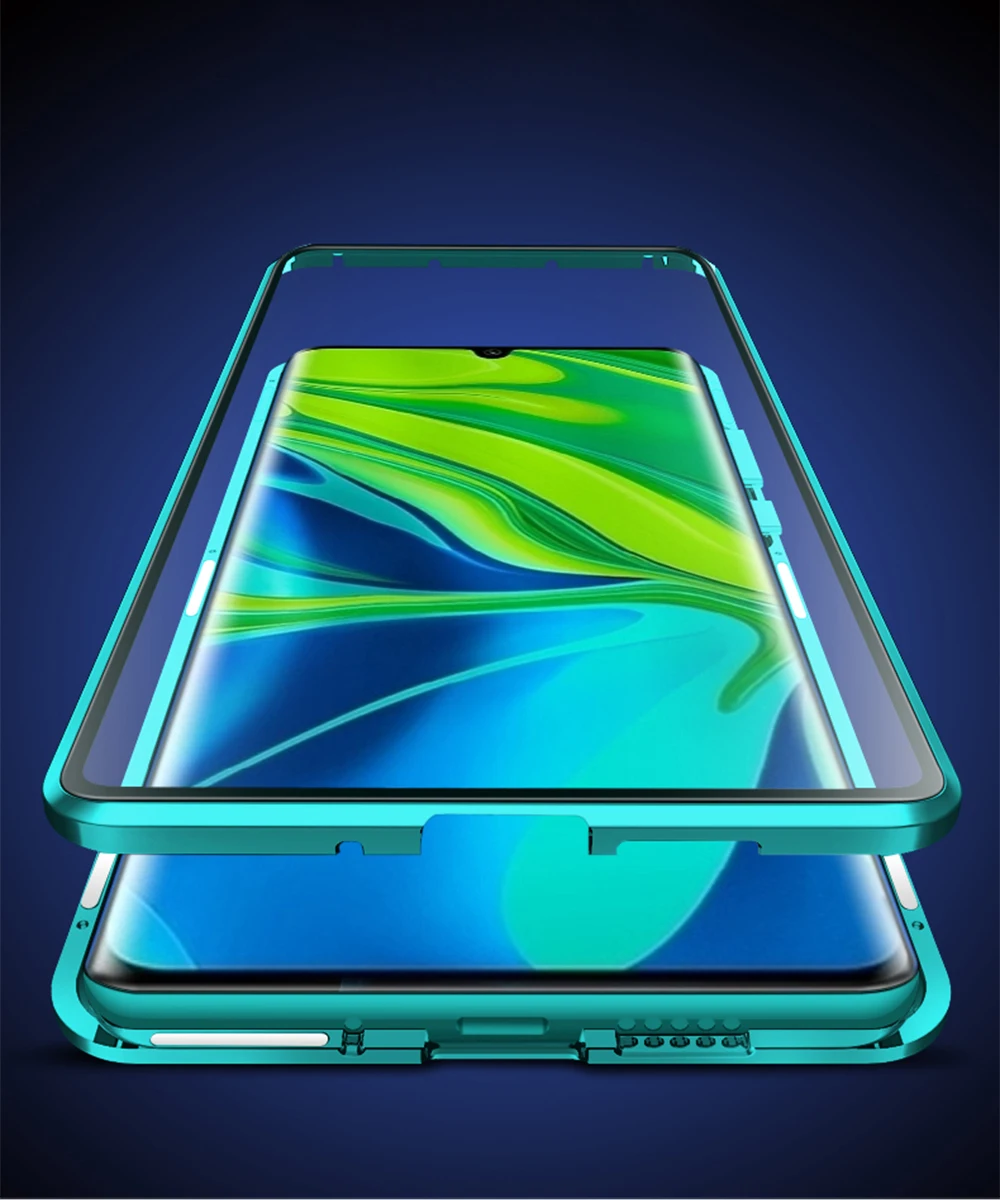 Магнитный чехол для Xiaomi Mi CC9 Pro, металлический чехол 360 с двойным закаленным стеклом, Жесткий Чехол для Xiaomi Mi CC9 Pro, чехол