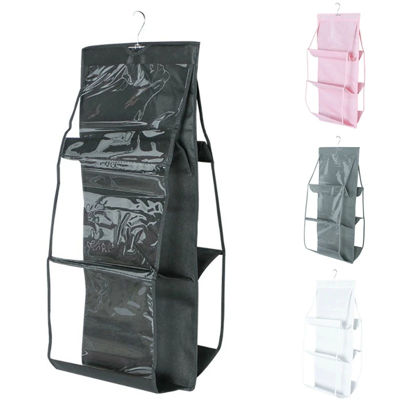 6 карманная подвесная сумка-Органайзер для гардероба, прозрачная сумка для хранения, дверная настенная прозрачная сумка для обуви, принадлежности для хранения