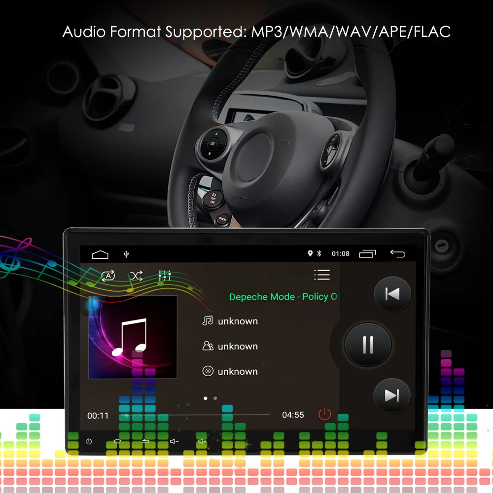 Автомобильная Радио gps навигация по Bluetooth 10,1 дюймов 1080P Автомобильный стереоплеер полностью Емкостный большой сенсорный экран с камерой заднего вида