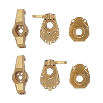 

1 Set Counterweight Brass Steering Knuckle & Hub Carrier & Knuckle Portal Cover for 1/10 RC Crawler Traxxas TRX4