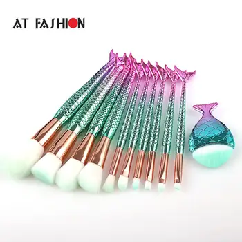 

At Fashion 11PCS Eyeshadow Eyeliner Blending Kit Makeup Brushes Foundation Eyebrow Blush Cosmetic Concealer Brushes