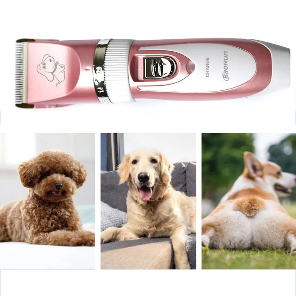 Электрическая машинка для стрижки домашних животных, перезаряжаемая, низкий уровень шума, USB, парикмахерский набор, электрический триммер для бритья собак, резак для ухода за домашними животными