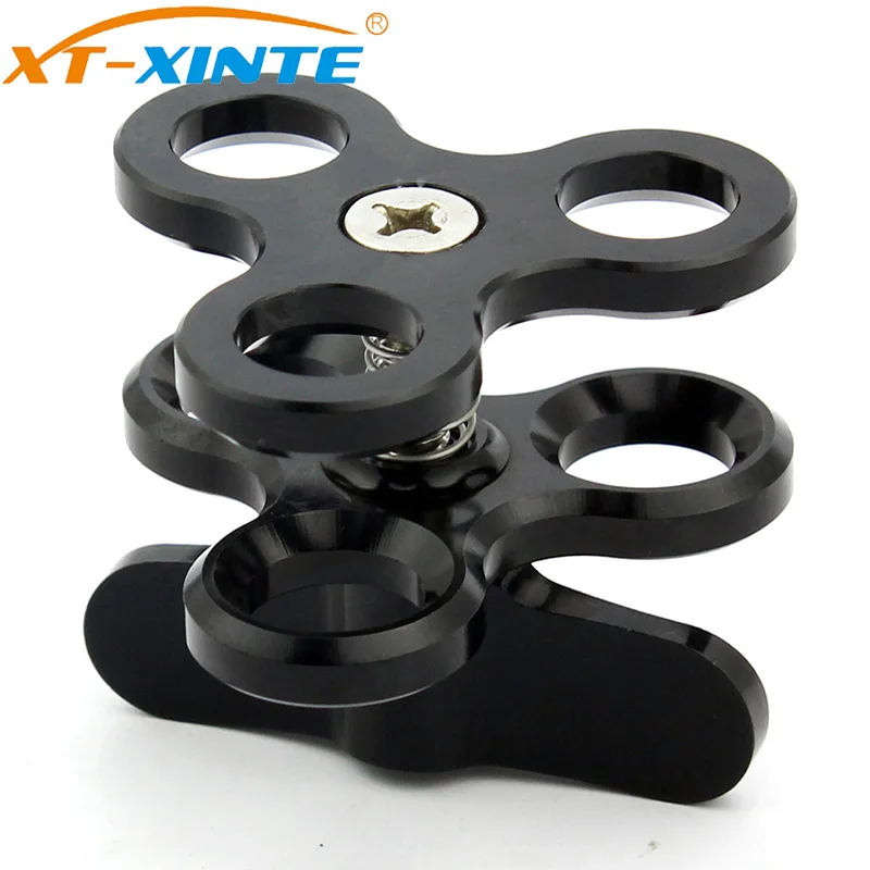 

XT-XINTE Aluminum Camera Bracket Triple Ball Clamp Diving Flashlight Butterfly Clip Underwater Photography Mount Adapter