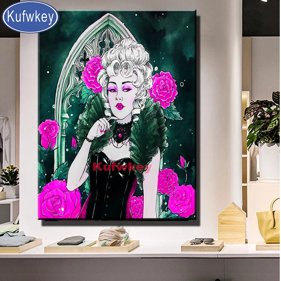 5d diy diamond Painting Sexy Beauty Rose full square diamond puzzle  embroidery Home Decor mosaic Halloween gift,wall Art - AliExpress