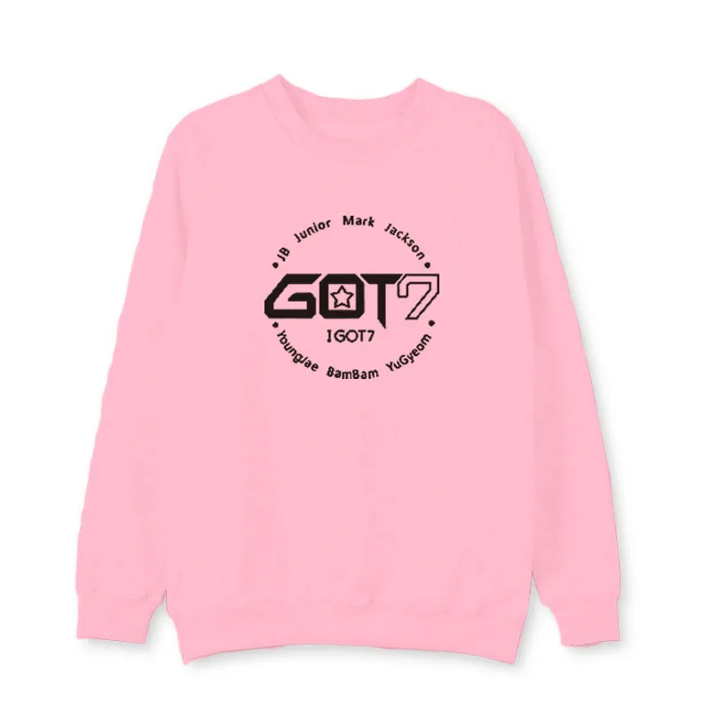 GOT7 kpop Толстовка розовые толстовки Женская одежда harajuku зимнее пальто женское