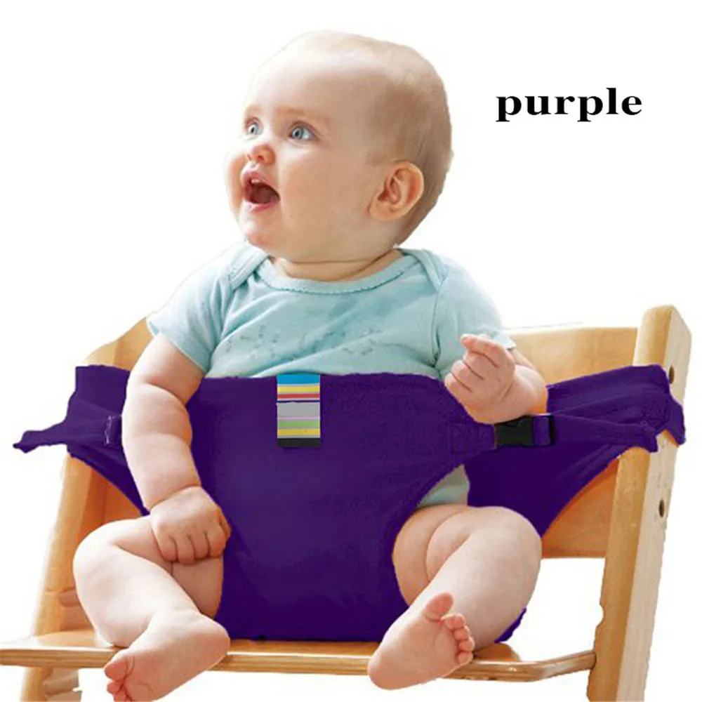 Ремень и накладки на ремень безопасности детский, обеденный ремень безопасности стул ремень безопасности портативное сиденье Ланч ремни полиэстер фиксация кормления ребенка хороший удобный - Цвет: purple