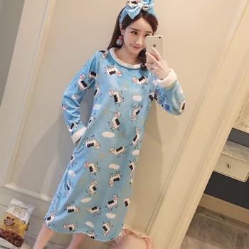 

Warm Flannel Casual Bathrobe Gown Robe Set Winter Thicken Coral Fleece Sleepwear Kimono Gown Winter Women Soft 2PCS Homewear