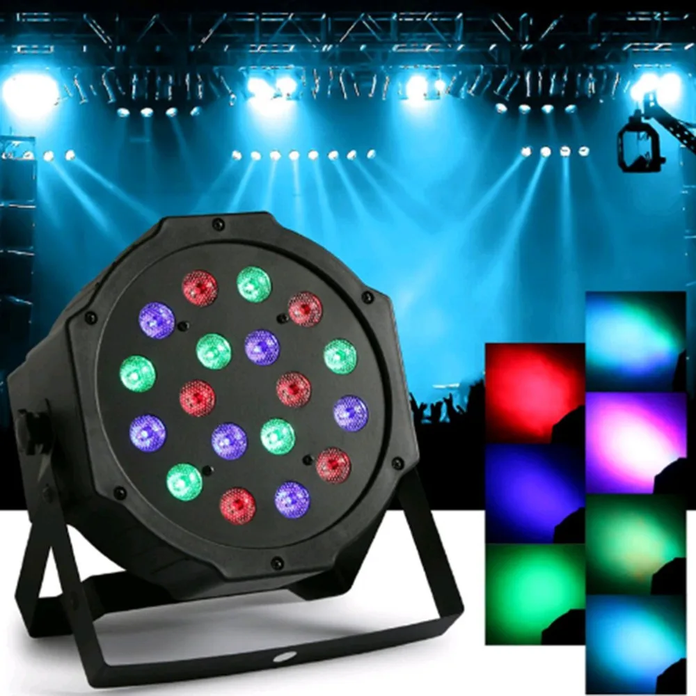 ICOCO профессиональный светодиодный сценический светильник 18 светодиодный прожектор RGB DMX сценический эффект освещения DMX512 Master-Slave плоский для DJ Дискотека KTV
