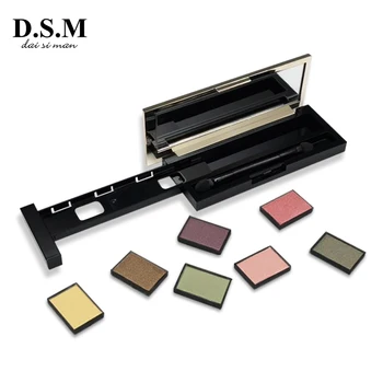 

D.S.M Brand New DIY Eye Shadow Replaceable Combined 4 Perfect Shades Palettes Matte Glitter Colorful Makeup Eyeshadow Palettes