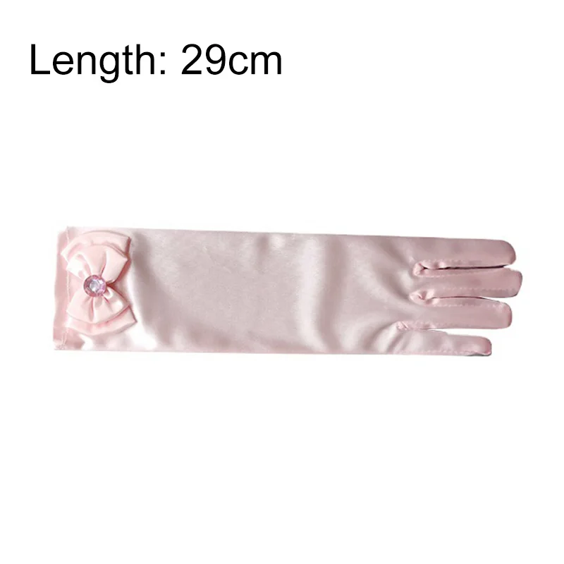 Children Long Gloves Princess Dance Performance Stage Gloves Satin Sequins Bow Glove Solid Full Finger Mittens Birthday Gifts mens touch screen gloves