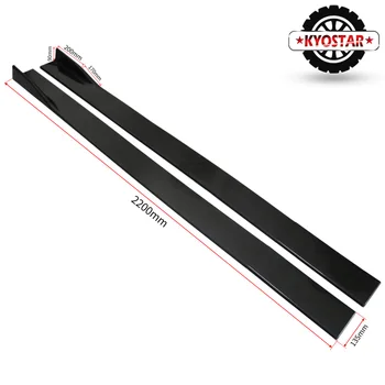 

Racing Car 6pcs Side Skirt Extensions Rocker 2M 2.2M Black Carbon Fiber Universal Splitters Diffuser Lips Side Skirt