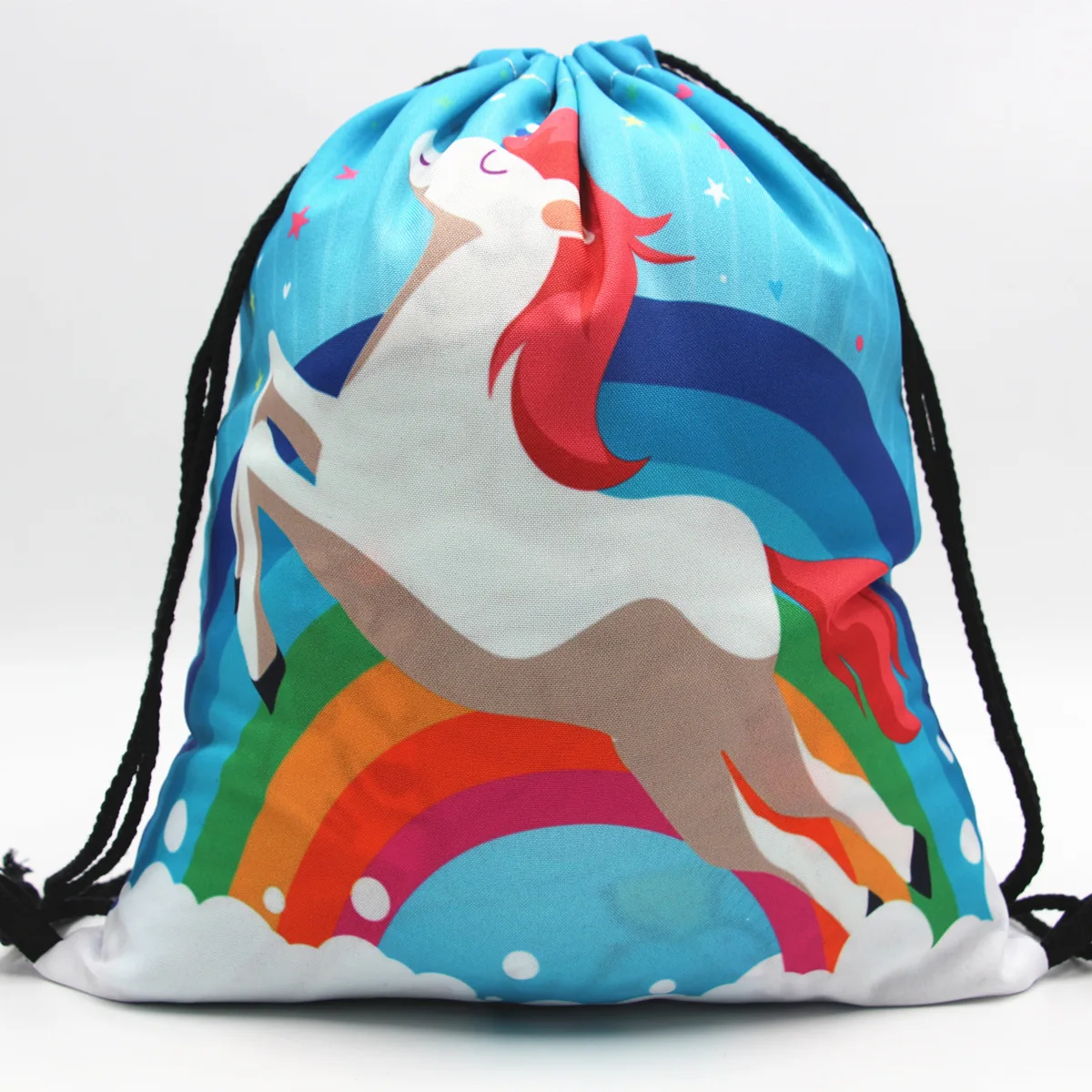 Последняя 3D цифровая сумка со стягивающим шнурком и напечатанным текстом рюкзак сумка Единорог для хранения покупок Drawstring Рюкзак