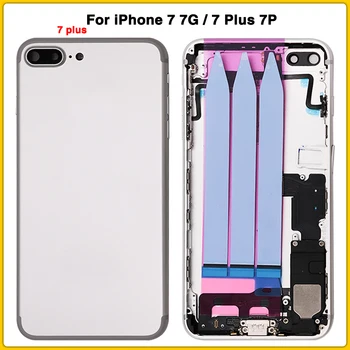 

New Full Housing Case For iPhone 7 7G 7 Plus 7P Battery Back Cover Door Middle Frame Bezel Chassis with Flex Cable + Sim Card