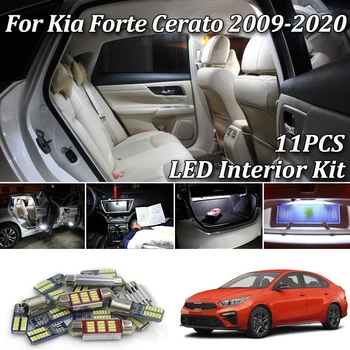 

11Pcs White Canbus led Car interior lights upgrade Kit for For Kia Forte Cerato 2009-2020 led interior Dome Trunk lights