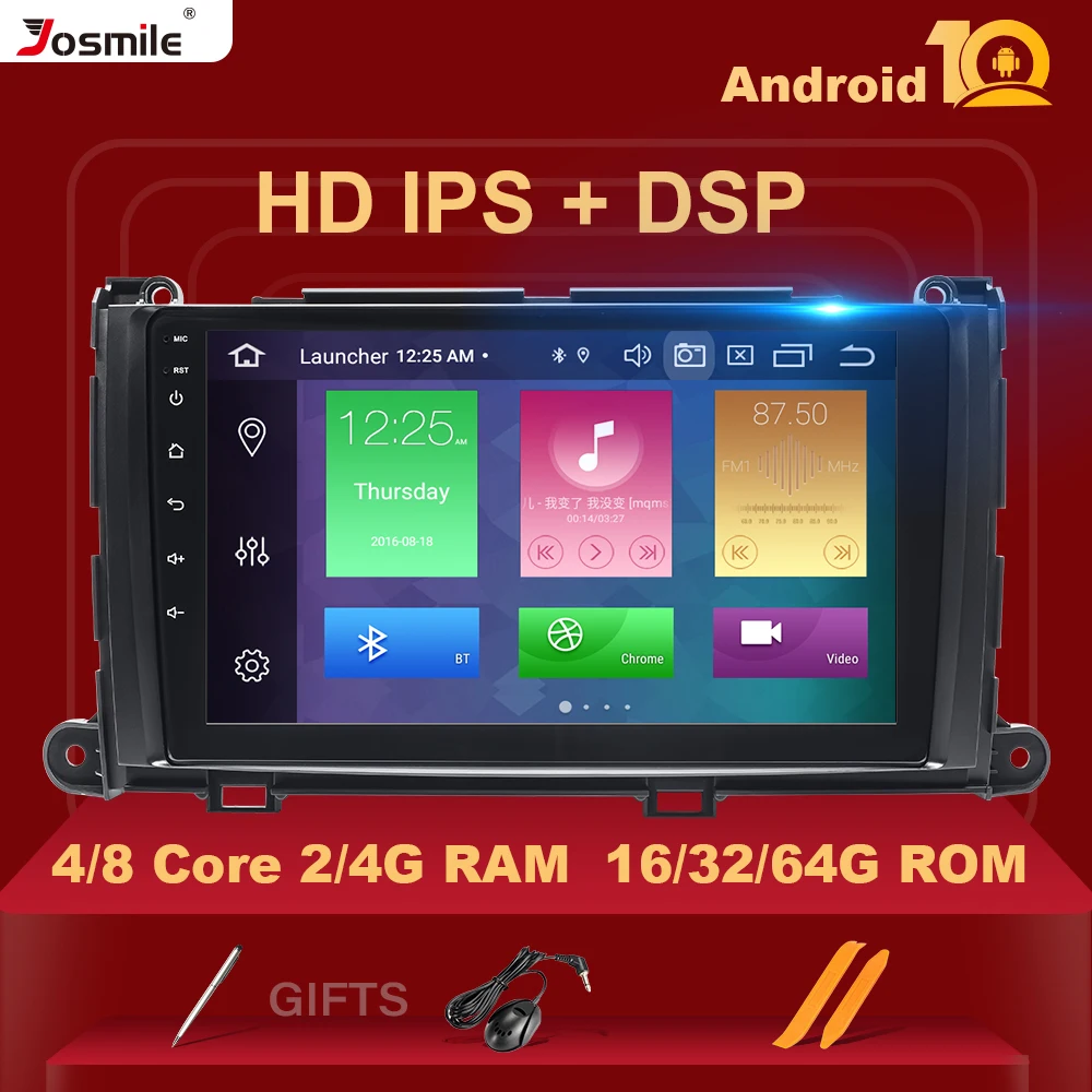 IPS 4GBRAM 64G ROM Android 10 Car Radio GPS for Toyota Sienna navigation stereo touch screen Multimedia Audio NO DVD player | Автомобили и