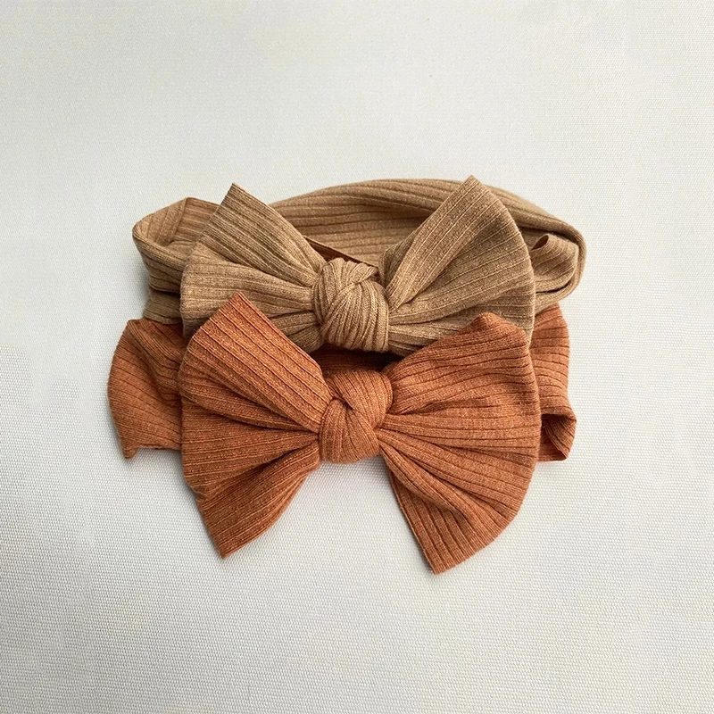 Baby Headband Elastic Ribbed Bow Hair Accessories For Girls Kids Knit Turban Infant Headwrap Super Soft Hairband Toddler Bandage | Детская