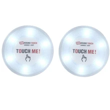 2 упаковки, большой размер 6, супер белая Сенсорная лампа с регулируемой яркостью, ночник, на батарейках, палочный кран со светодиодами для шкафа, подвала