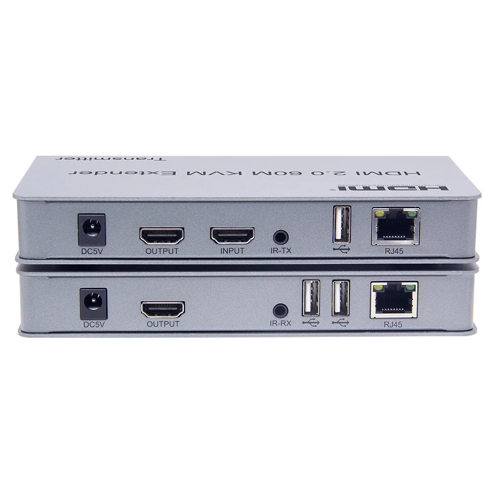 HDMI 2,0 60M KVM удлинитель Поддержка Loop-out 4K 60Hz HDCP2.2 3,5 мм аудио выход Сенсорный экран дисплей с ИК и каскад подключения
