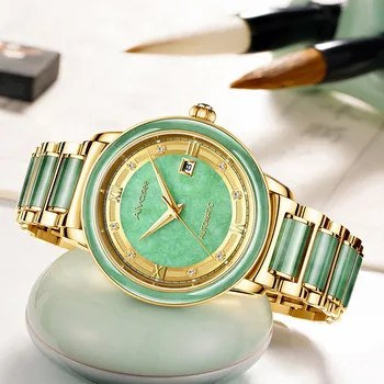 

men's mechanical watch full automatic jade jade jade night light waterproof simple gold watch men's and women's watches