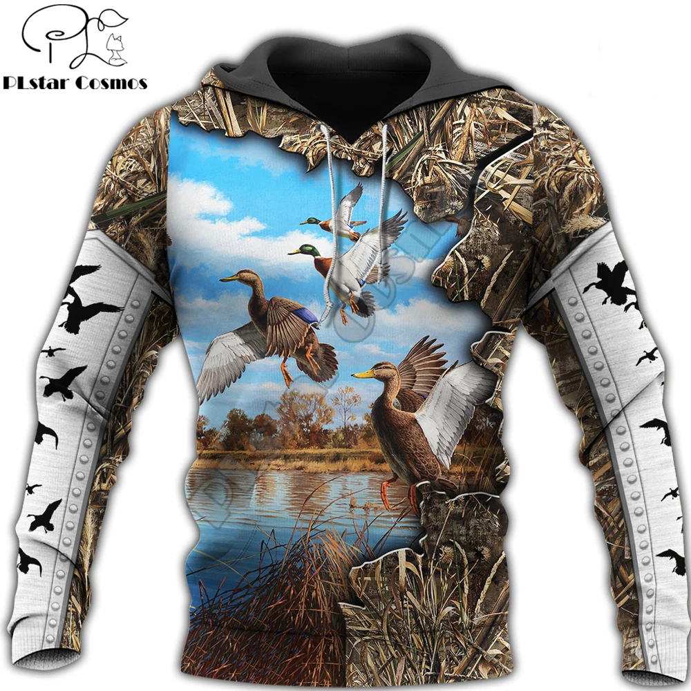 

3D Printed Duck Hunting Animal Hoodie Harajuku Sweatshirt Streetwear hoodies men for women Casual jacket Tracksuits style-4
