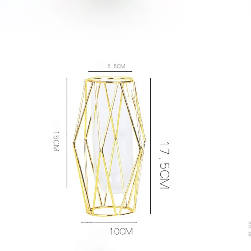Металлическая ваза, стеклянный контейнер для гидропоники, украшения для домашнего декора, аксессуары для рабочего стола, искусственные цветы, железная ваза, подарок