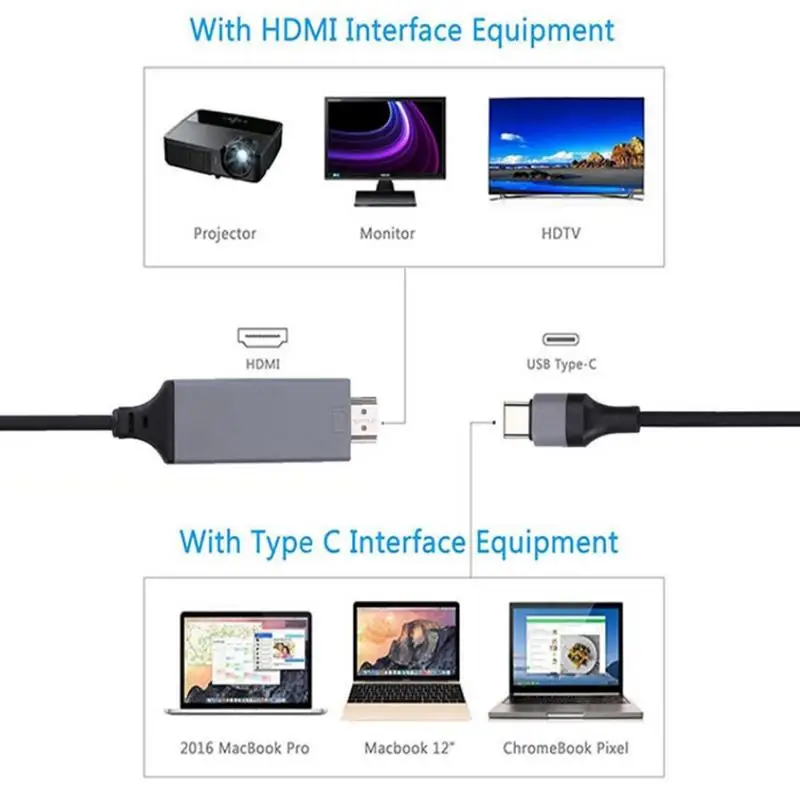 Usb 3,1-Hdmi 4k Кабель-адаптер 2m type C-Hdmi кабель для Macbook samsung Galaxy S9/s8/note 9 Usb-c Hdmi R60