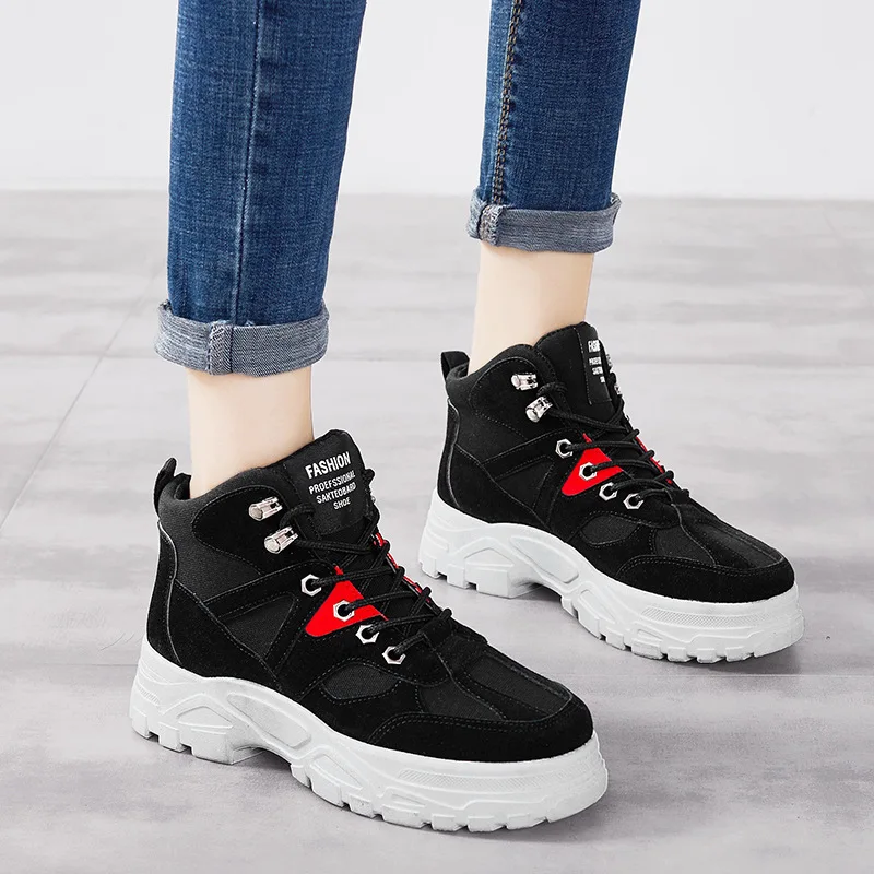 

New Style Couples Mid-top Casual Versatile British-Style Martin Shoes Men And Women Anti-slip Wear-Resistant Casual Shoes